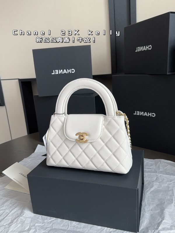 Chanel 23k kelly handbag 20*12cm white 240401bag2st