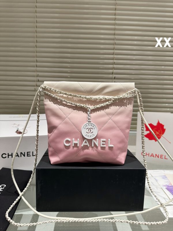 Chanel mini trash bag- pink 20cm
