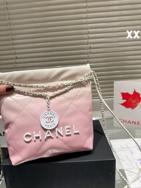 Chanel mini trash bag- pink 20cm - Image 3