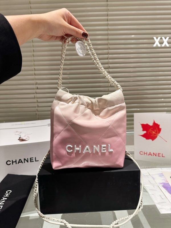 Chanel mini trash bag- pink 20cm - Image 6