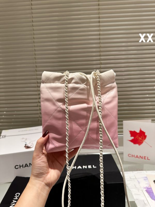 Chanel mini trash bag- pink 20cm - Image 7