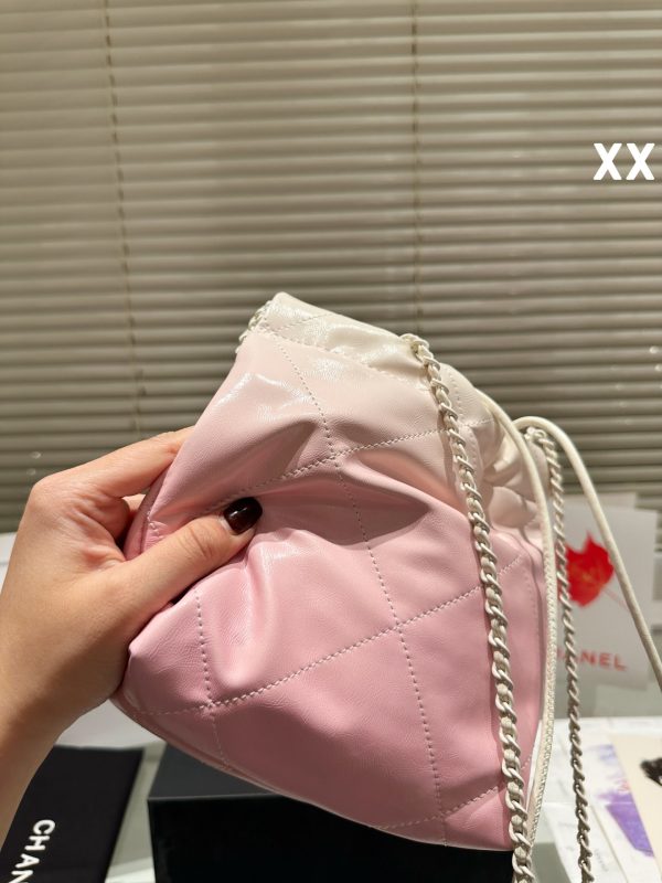 Chanel mini trash bag- pink 20cm - Image 8