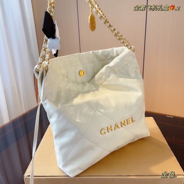 Chanel gold garbage bag-white 29*8*30cm - Image 2