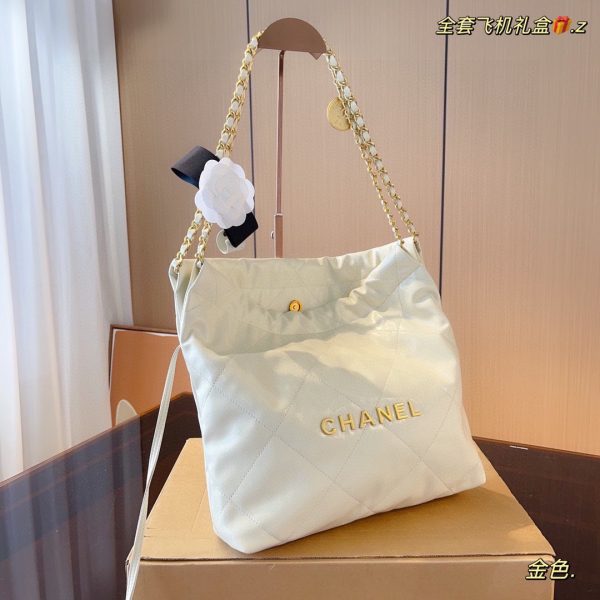 Chanel gold garbage bag-white 29*8*30cm - Image 4