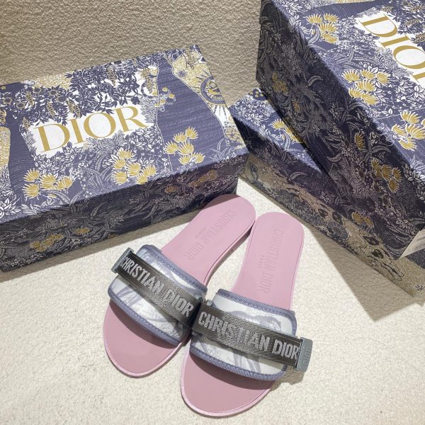 Asui1 Christian Dior Embroidered Velcro slippers - Image 2