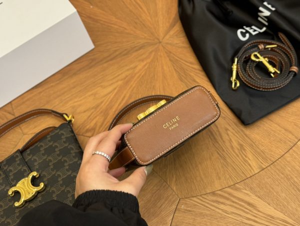 Celine metal buckle bucket bag 15*18/13*14 black pattern - Image 8