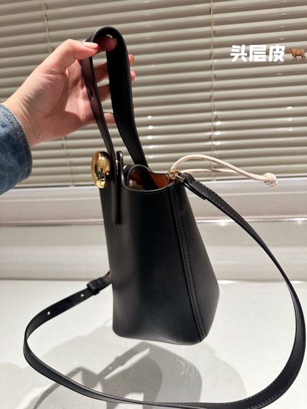 Loewe cowhide metal buckle bucket bag 22*20cm  black - Image 6