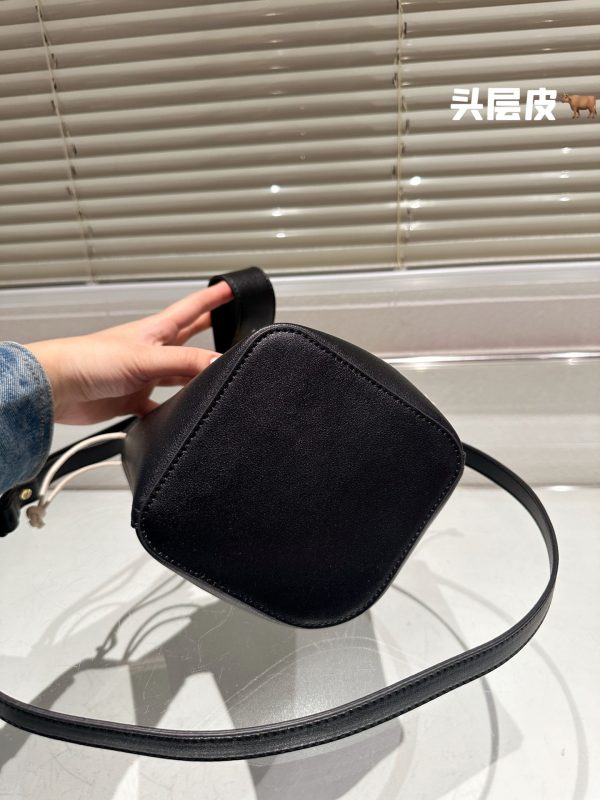 Loewe cowhide metal buckle bucket bag 22*20cm  black - Image 7