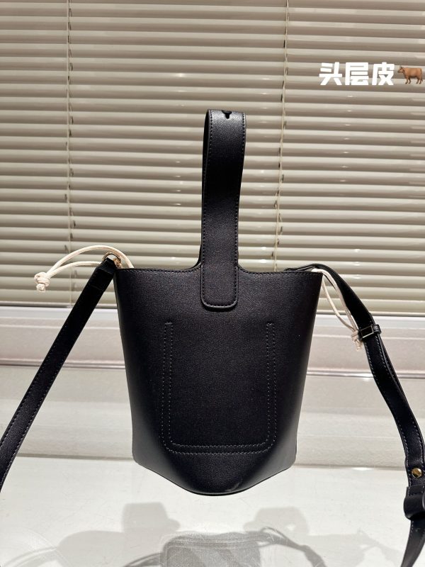 Loewe cowhide metal buckle bucket bag 22*20cm  black - Image 8
