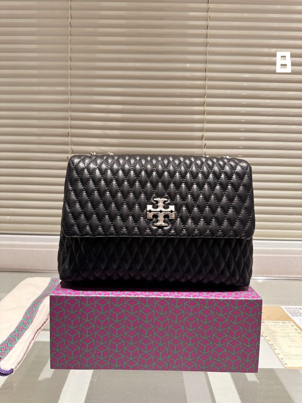 Tory Burch Metal Label Crossbody Bag 28cm Black