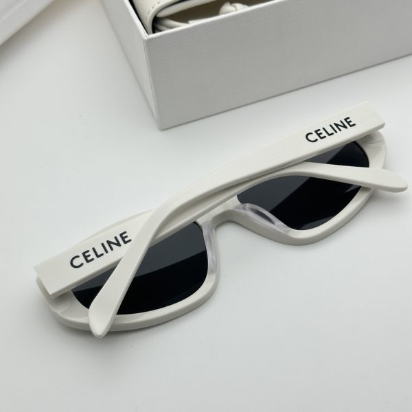 celine fashion polygon sunglasses white - Image 3