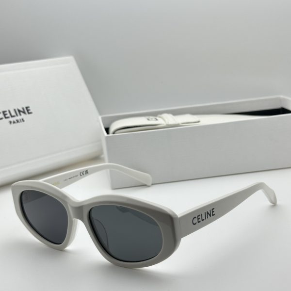 celine fashion polygon sunglasses white - Image 5