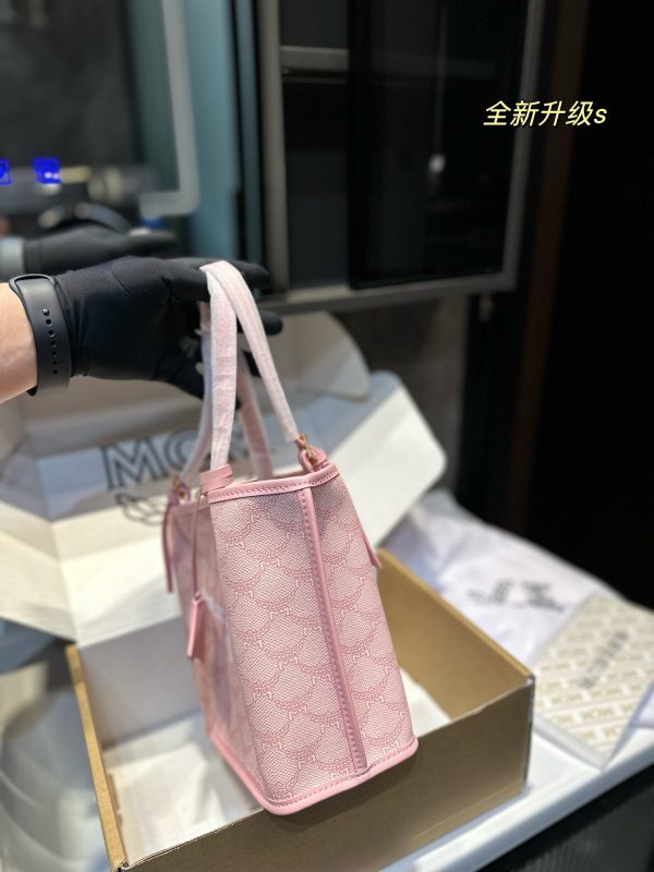 MCM canvas tote bag 21*12*20cm pink - Image 4