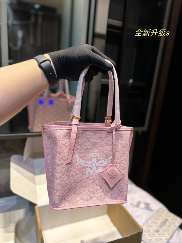 MCM canvas tote bag 21*12*20cm pink - Image 7