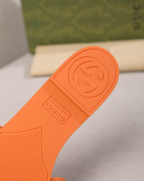 Gucci Pig Nose Jelly Color Silicone Flat Slippers Maximum Size 41 orange - Image 5