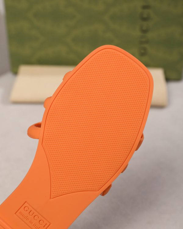 Gucci Pig Nose Jelly Color Silicone Flat Slippers Maximum Size 41 orange - Image 4