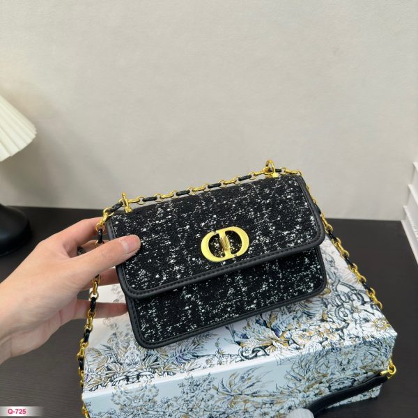 Dior Metal Buckle Braided Thick Line Chain Bag Black 19*12cm - Image 2