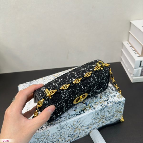 Dior Metal Buckle Braided Thick Line Chain Bag Black 19*12cm - Image 3