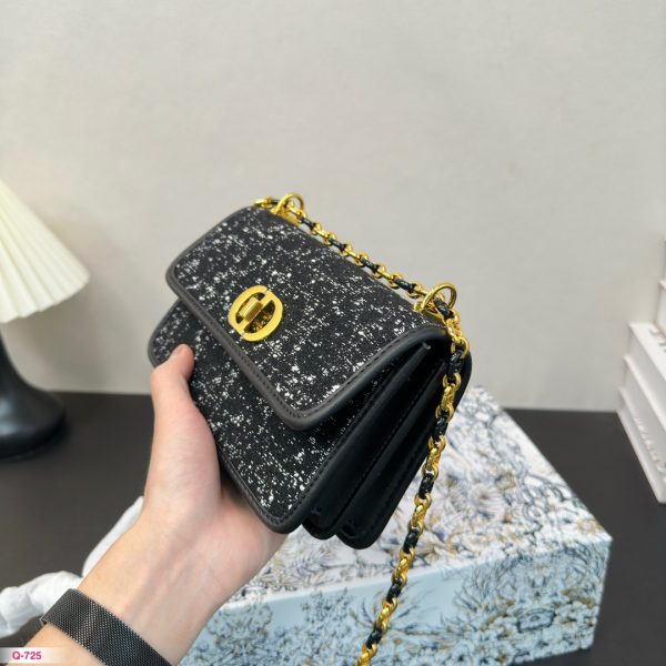 Dior Metal Buckle Braided Thick Line Chain Bag Black 19*12cm - Image 4
