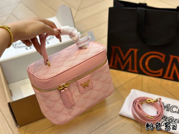 MCM Printed Makeup Bag 19 * 13 Pink