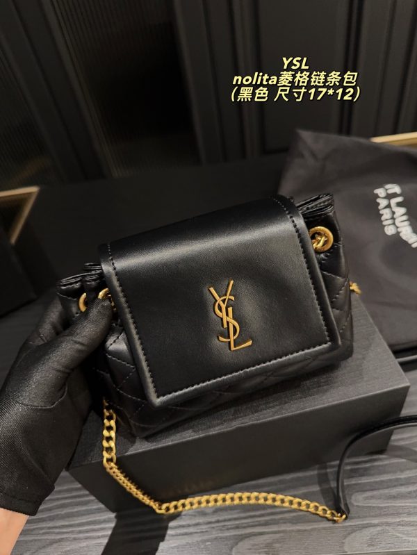 FF001 Yves Saint Laurent Nolita Diamond-Quartz Chain Bag (with box) Size: 17 x 12cm - Image 5