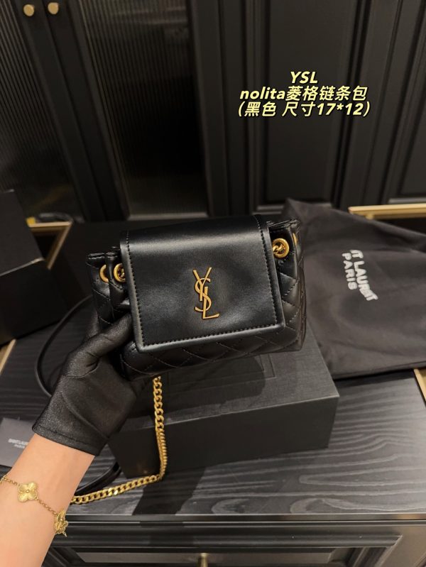 FF001 Yves Saint Laurent Nolita Diamond-Quartz Chain Bag (with box) Size: 17 x 12cm - Image 7