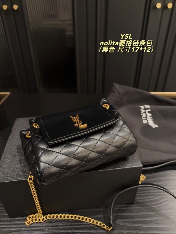 FF001 Yves Saint Laurent Nolita Diamond-Quartz Chain Bag (with box) Size: 17 x 12cm - Image 4