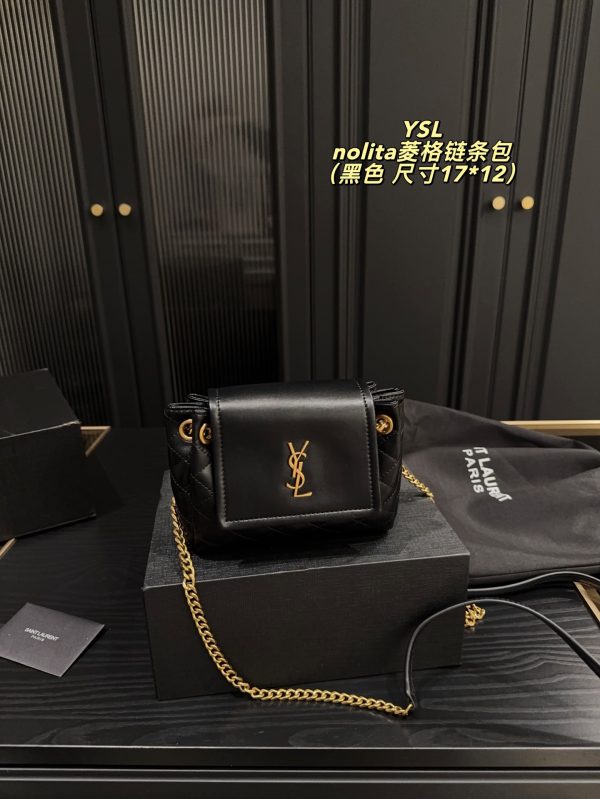 FF001 Yves Saint Laurent Nolita Diamond-Quartz Chain Bag (with box) Size: 17 x 12cm - Image 9
