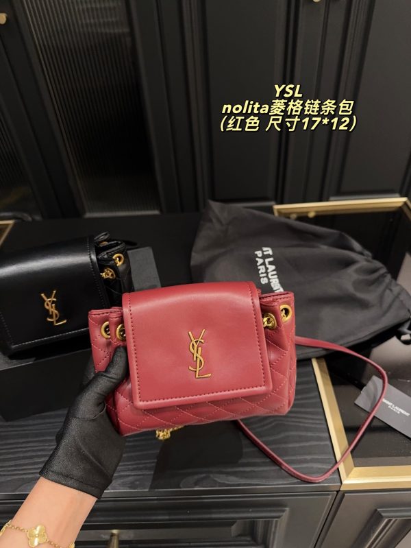 FF001 Yves Saint Laurent Nolita Diamond-Quartz Chain Bag (with box) Size: 17 x 12cm - Image 3