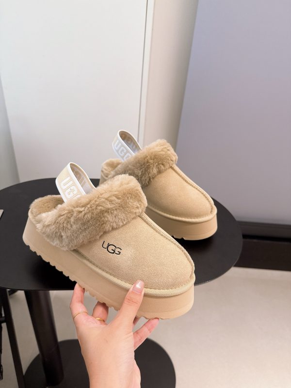 JJ001 UGG platform sandals with back webbing, maroon, grey, mustard seed, sizes: 35-40 - Image 2
