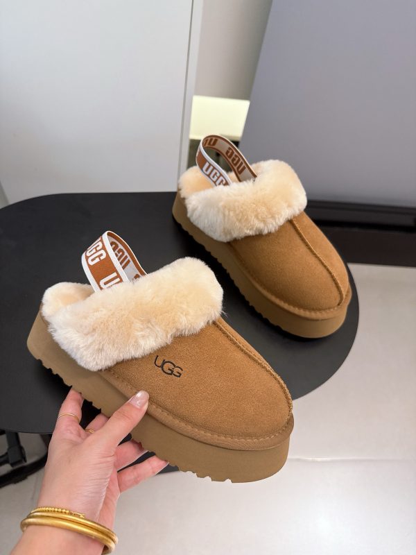 JJ001 UGG platform sandals with back webbing, maroon, grey, mustard seed, sizes: 35-40 - Image 4