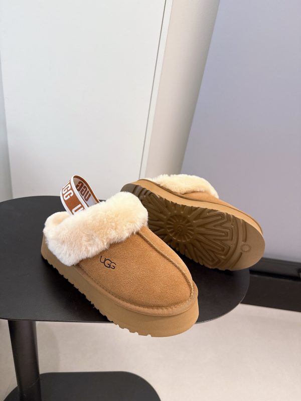 JJ001 UGG platform sandals with back webbing, maroon, grey, mustard seed, sizes: 35-40 - Image 5