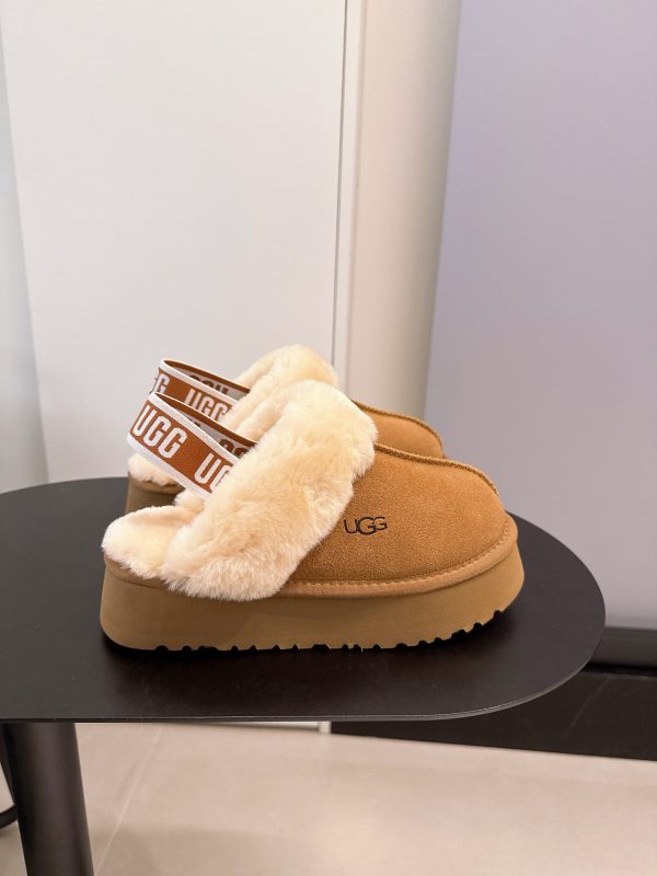JJ001 UGG platform sandals with back webbing, maroon, grey, mustard seed, sizes: 35-40 - Image 6