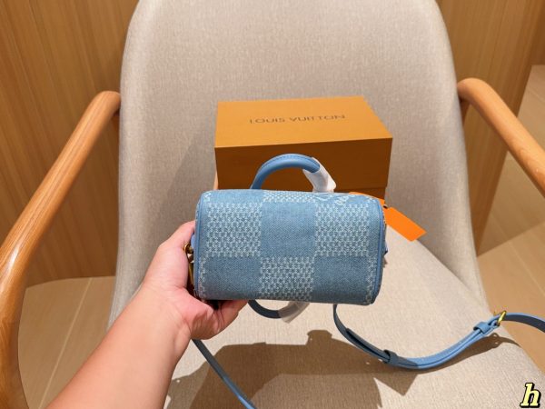 FF001 Louis Vuitton Denim Plaid Nano Speedy 16 Pillow Bag Gift Box Size: 16cm - Image 2