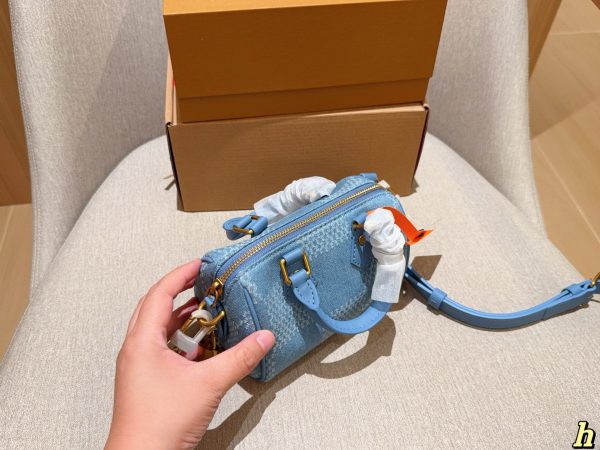 FF001 Louis Vuitton Denim Plaid Nano Speedy 16 Pillow Bag Gift Box Size: 16cm - Image 4