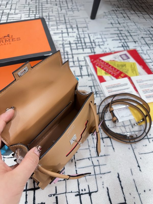 FF001 Hermès Kelly Doll Mosaic Bag,551168, Gift Box, Dimensions: 19 x 13 cm - Image 8
