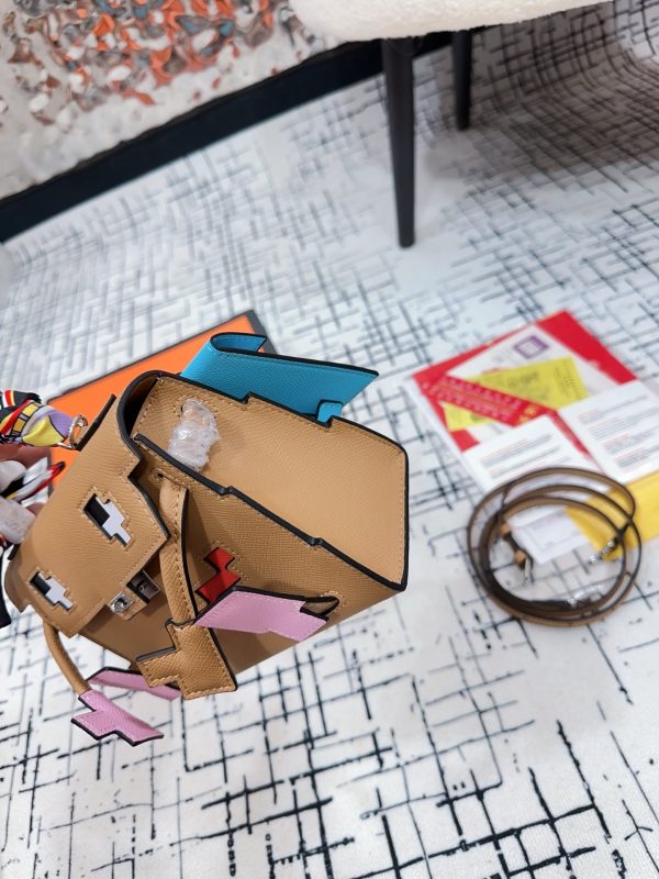 FF001 Hermès Kelly Doll Mosaic Bag,551168, Gift Box, Dimensions: 19 x 13 cm - Image 6