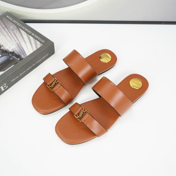 XL001 YSL SAINT LAURENT 2026 letter logo Calfskin Sandals Size: 35-44 (color) - Image 5