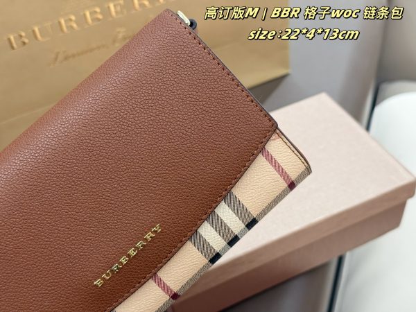 FF001 Burberry check WOC chain bag, comes with box, 20 colors Size: 22*4*13cm - Image 5