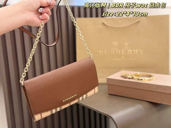 FF001 Burberry check WOC chain bag, comes with box, 20 colors Size: 22*4*13cm - Image 8