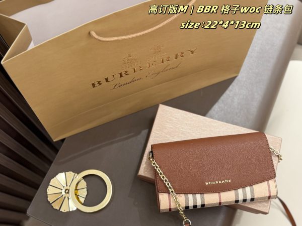 FF001 Burberry check WOC chain bag, comes with box, 20 colors Size: 22*4*13cm