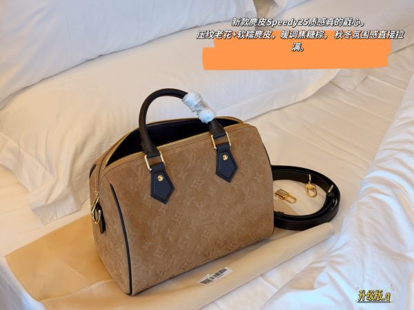 XX001 LV Louis Vuitton Speedy 25 Suede Bag (Box Included) Size: 25 x 19 cm
