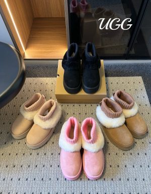 RX001 UGG 26SS platform snow boots with wool-knit cuffs; heel height: 4cm; available in sizes 35–41, in 4 colors